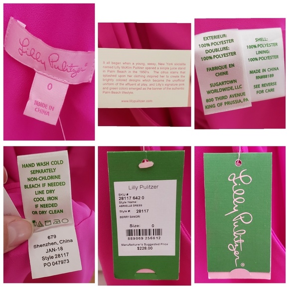 Lilly Pulitzer NWT Pink Abrielle Dress, Size 0 - Picture 7 of 8